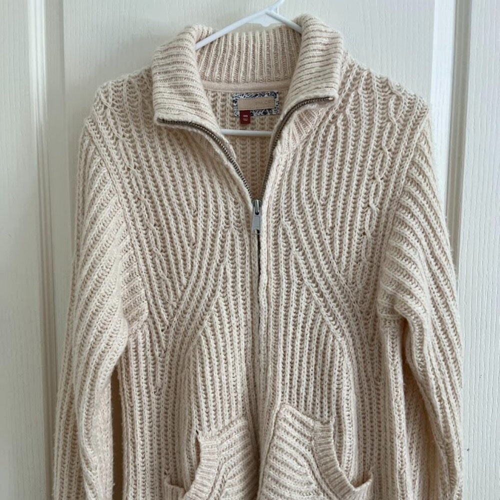 Anthropologie Pilcro Zip-Front Longline Cardigan
